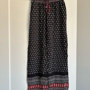 Patterned Wide Leg Pants